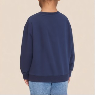 Blue comfortable long-sleeved sweatshirt for girls