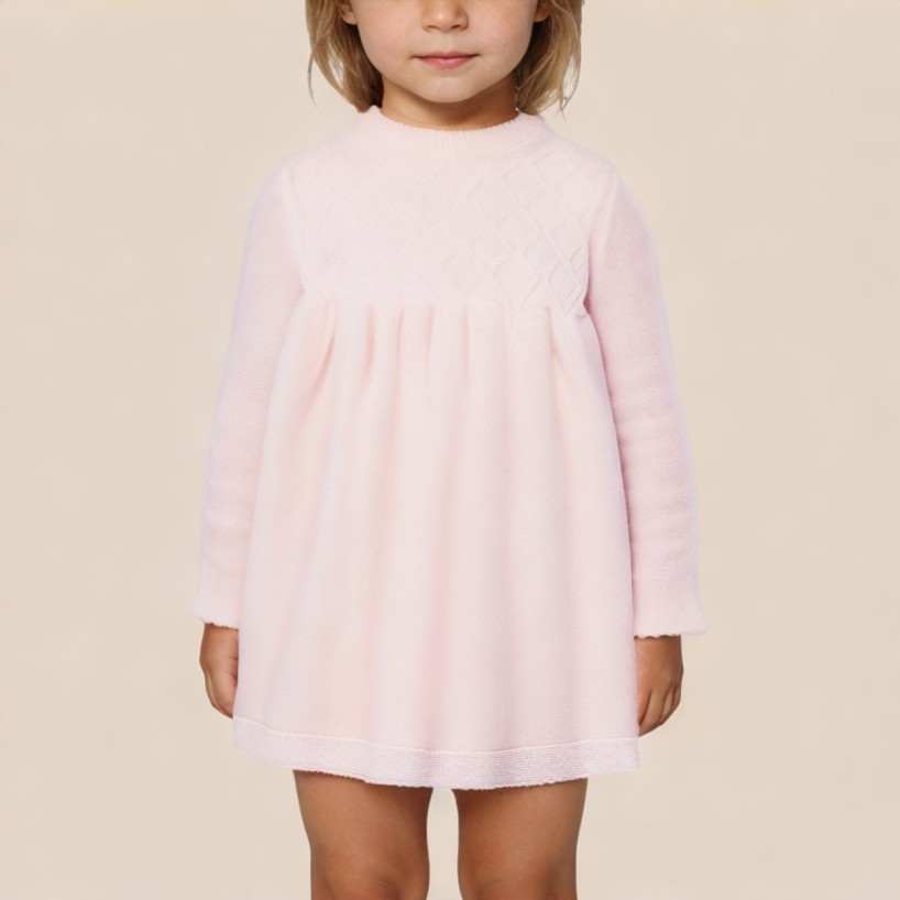 Autumn collared knitted dress for girls