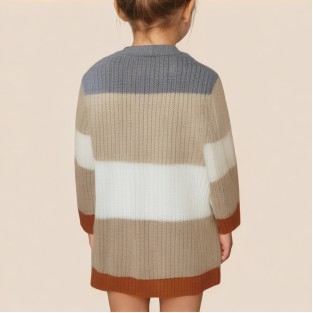 Autumn patchwork knitted girls' dress