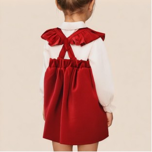 Sweet and cute collared girls' dress