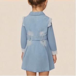 Casual blue denim dress for girls