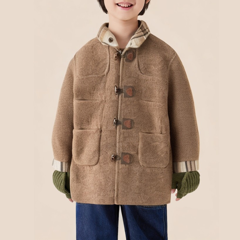 Unique hooded reversible long coat for boys