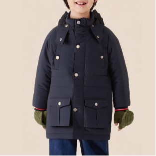 Black stylish and warm long coat for boys