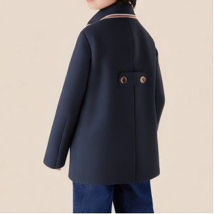 Winter double-breasted loose-fitting long coat for boys