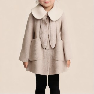 Stylish and cute bunny ear girl coat