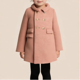 Warm and comfortable double-breasted girls' coat