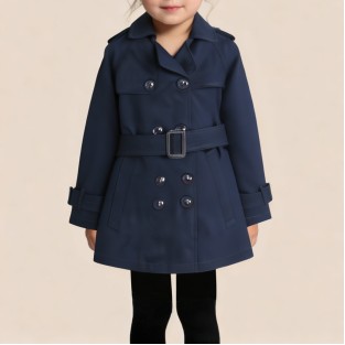 Autumn double-breasted lapel coat for girls