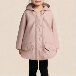 Pink fashionable hooded coat for girls