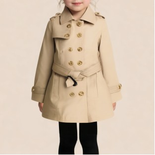 New autumn versatile double-breasted coat for girls