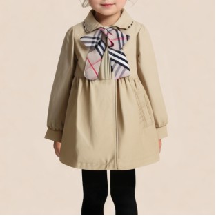 Thick collared long-sleeved coat for girls