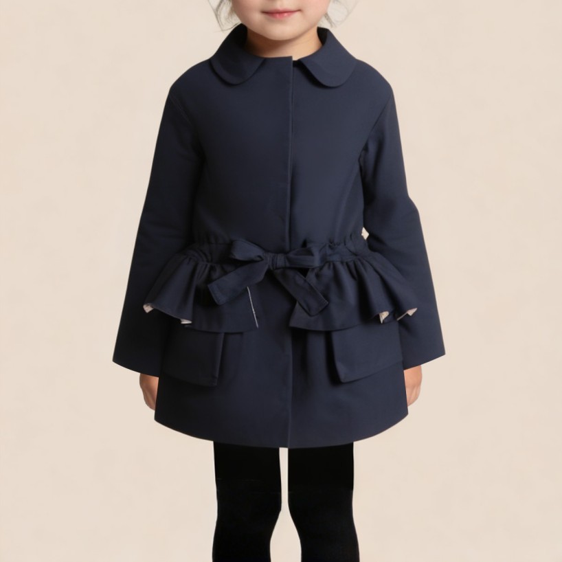 Casual ruffled comfortable girls' coat