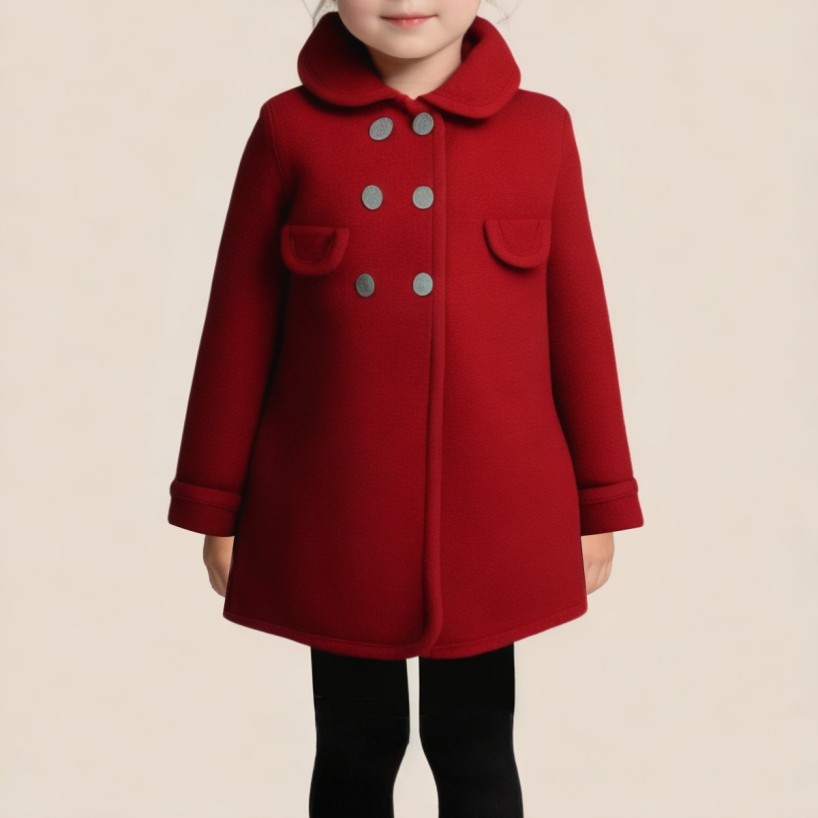 Thick wool coat for girls in winter