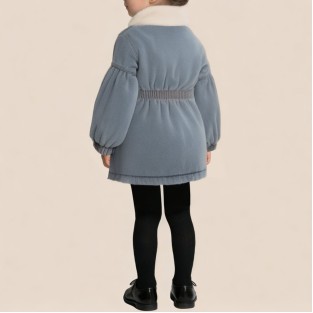 Elegant wool-lined denim coat for girls