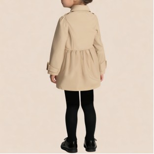 Lapel long-sleeved double-breasted coat for girls