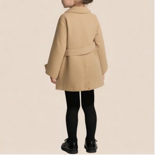 Casual double-breasted loose-fitting girls' coat