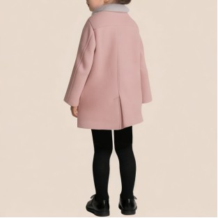 Fur-collar warm long-sleeved coat for girls