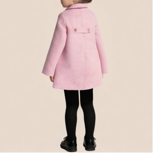 Classic pink double-breasted girl's coat