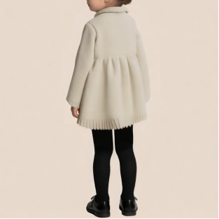 Gray lapel loose-fitting girl's coat