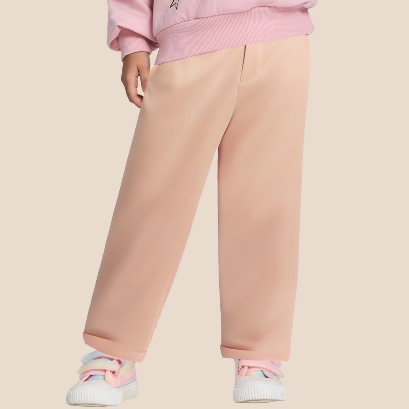 Elegant and simple elastic waist girls' pants