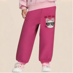 Simple elastic-waist girls' sports pants