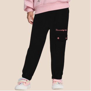 Black soft and comfortable textile pants for girls