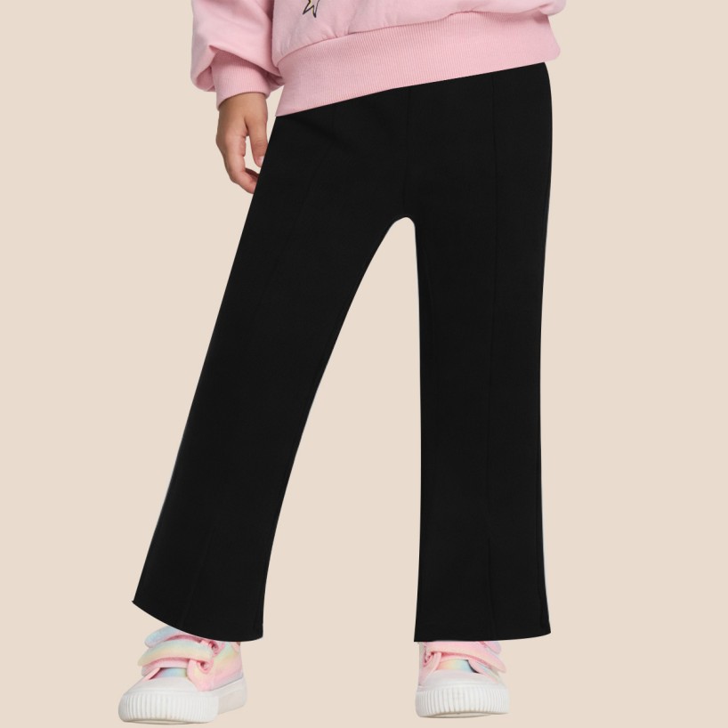Comfortable girls' flared textile pants