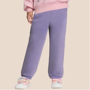 Purple warm fleece-lined girls' pants