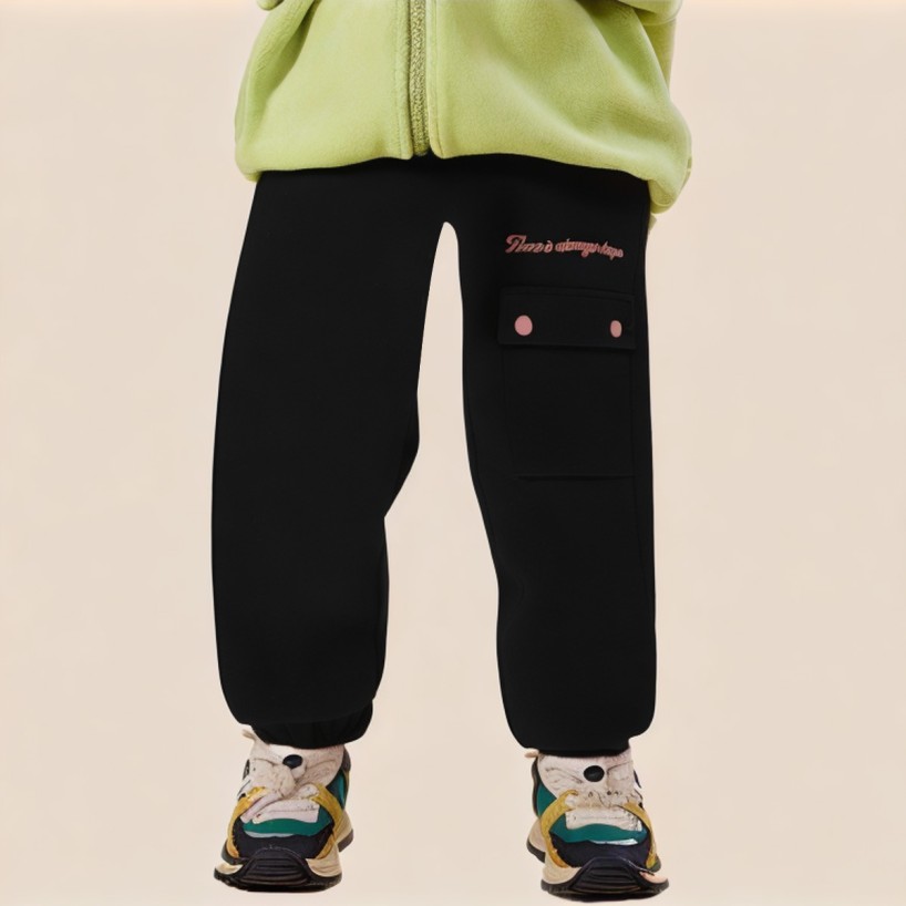Outdoor black comfortable boys' work pants
