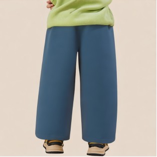 Blue simple straight-leg pants for boys