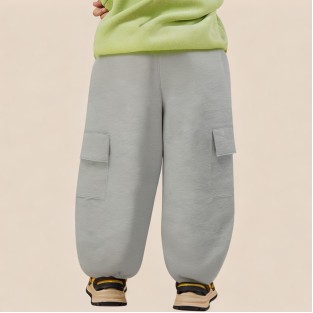 Grey cargo pocket boys' sweatpants